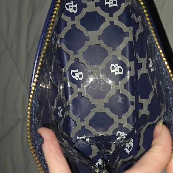 Dooney & Bourke Rare Blue Patterned Cosmetic Case Clear - Picture 3 of 3